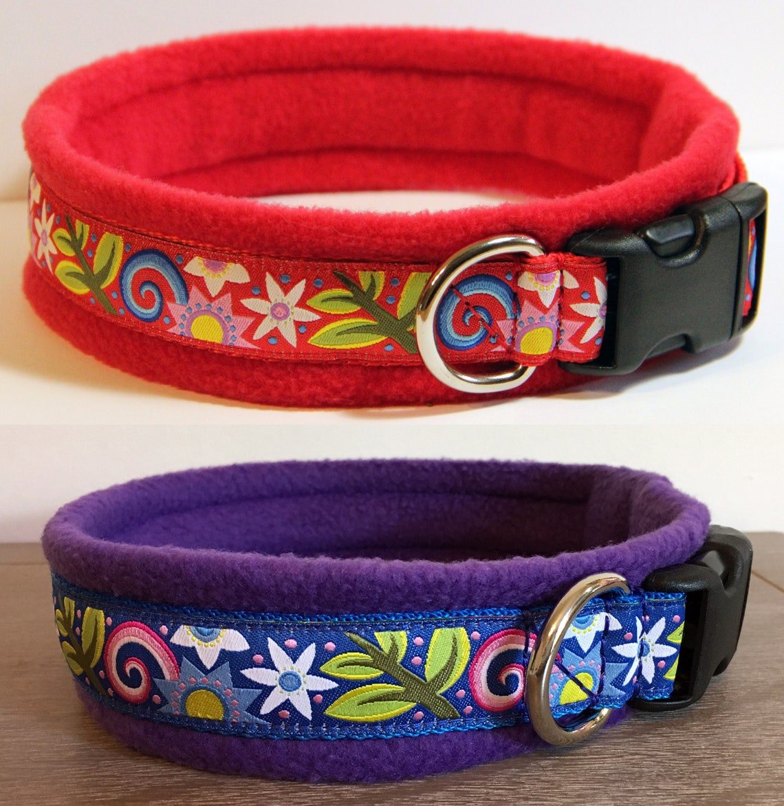 WIDE width BROCADE Padded Dog Collars made to measure Etsy