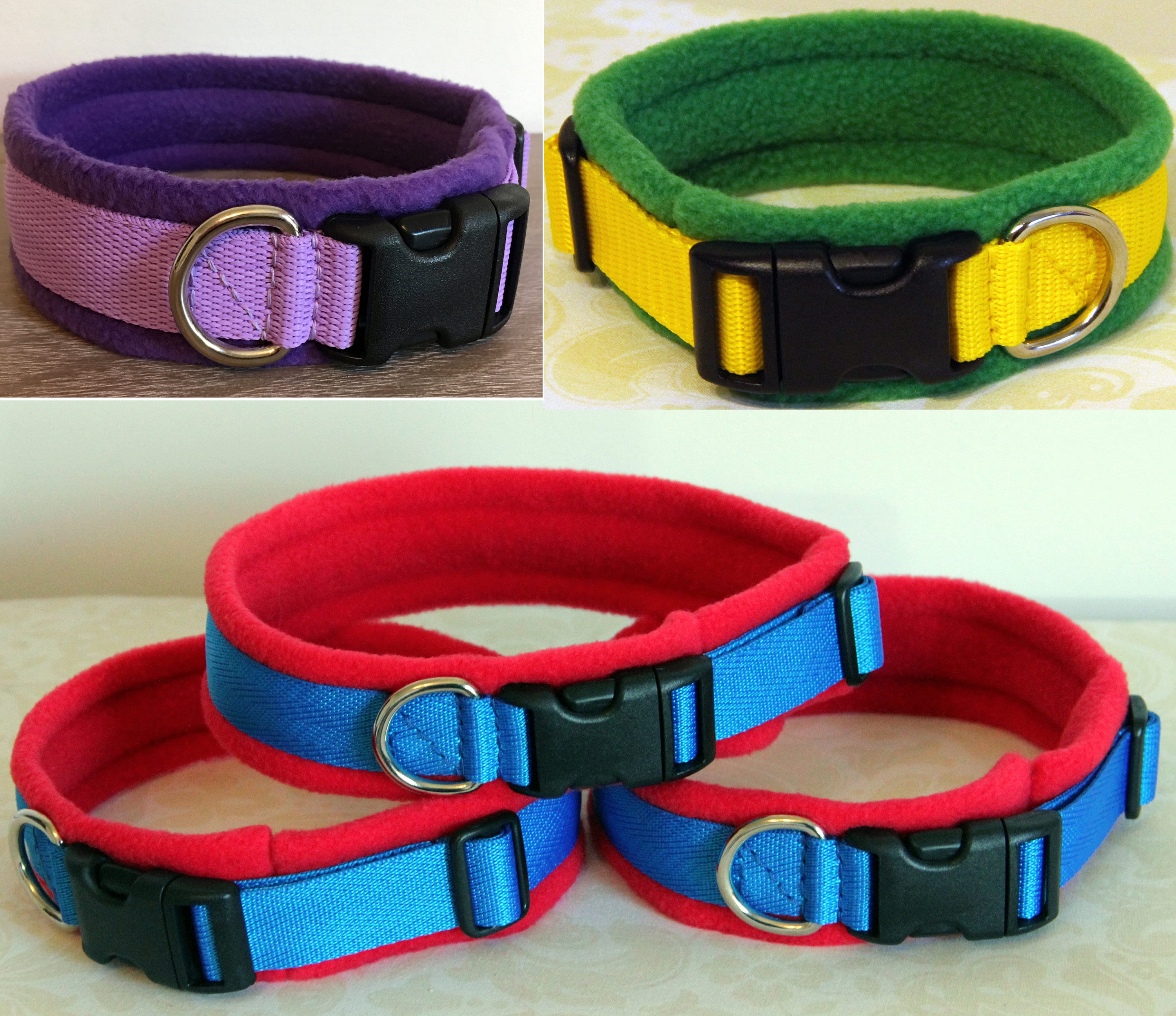 WIDE Width Fleece Padded Dog Collar Large Dogs made to Etsy UK