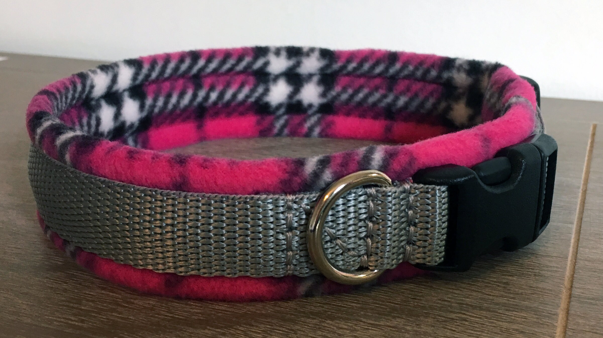 MEDIUM Width Fleece Padded Dog Collar made to measure Quick Etsy
