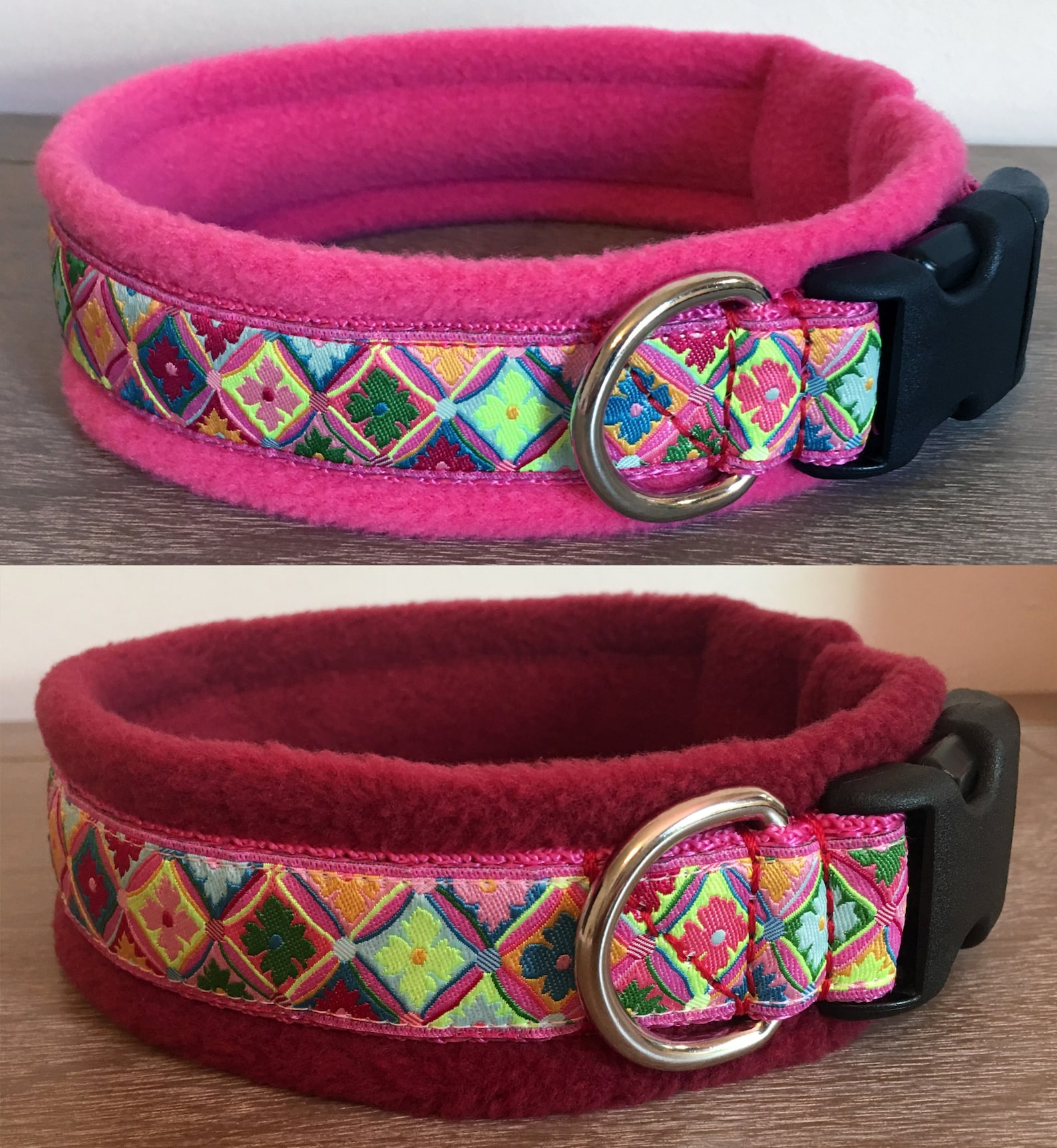 WIDE width BROCADE Padded Dog Collars made to measure Etsy