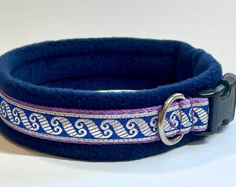MEDIUM width BROCADE Padded Patterned Dog Collars - (made to measure) Lots of patterns
