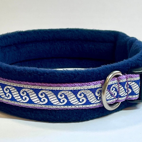 MEDIUM width BROCADE Padded Patterned Dog Collars - (made to measure) Lots of patterns