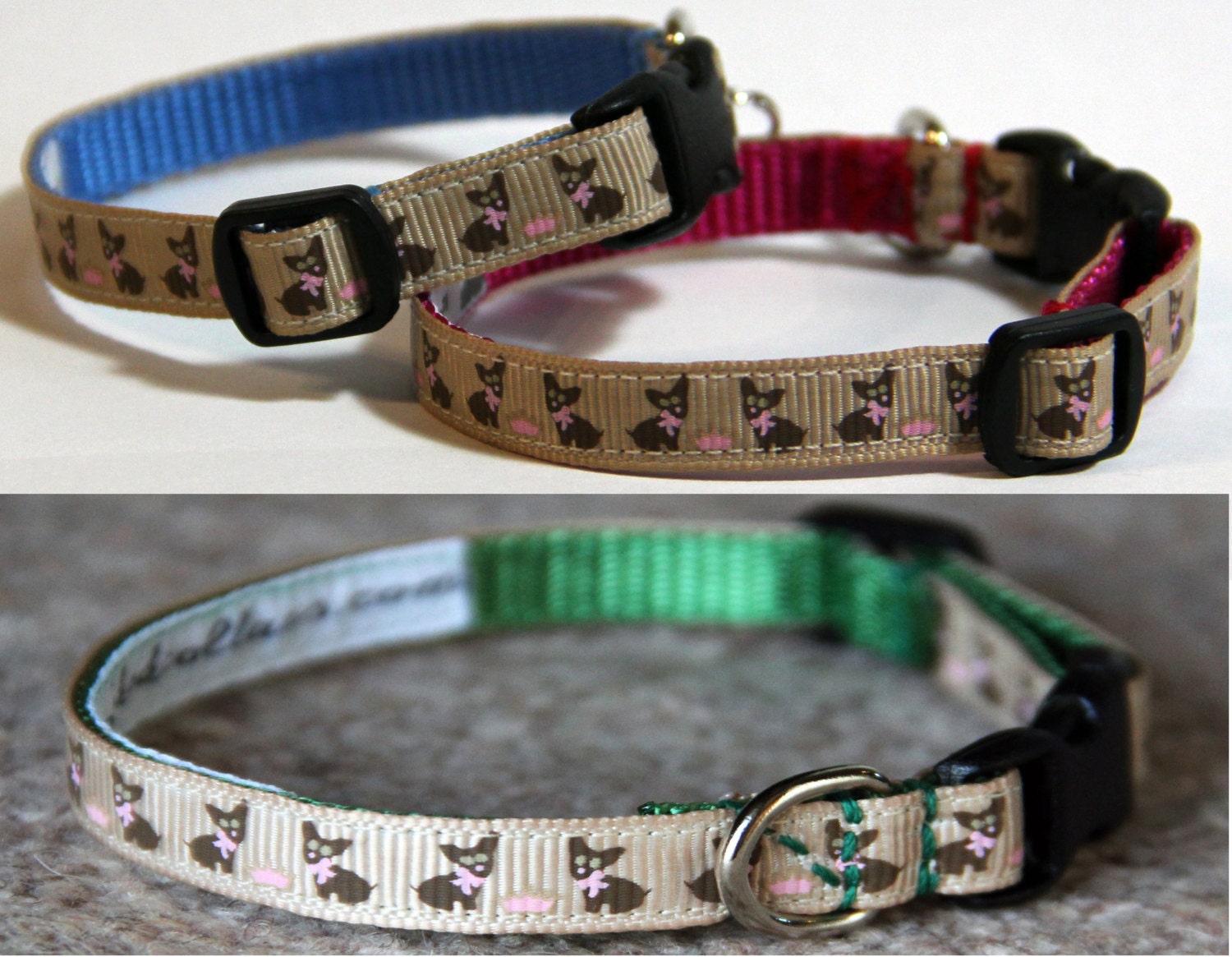 Chihuahua / Teacup Dog Collars choice of colours and collar Etsy