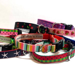 3/8" width Fun Prints Dog Collar - narrow width for small dogs / puppies