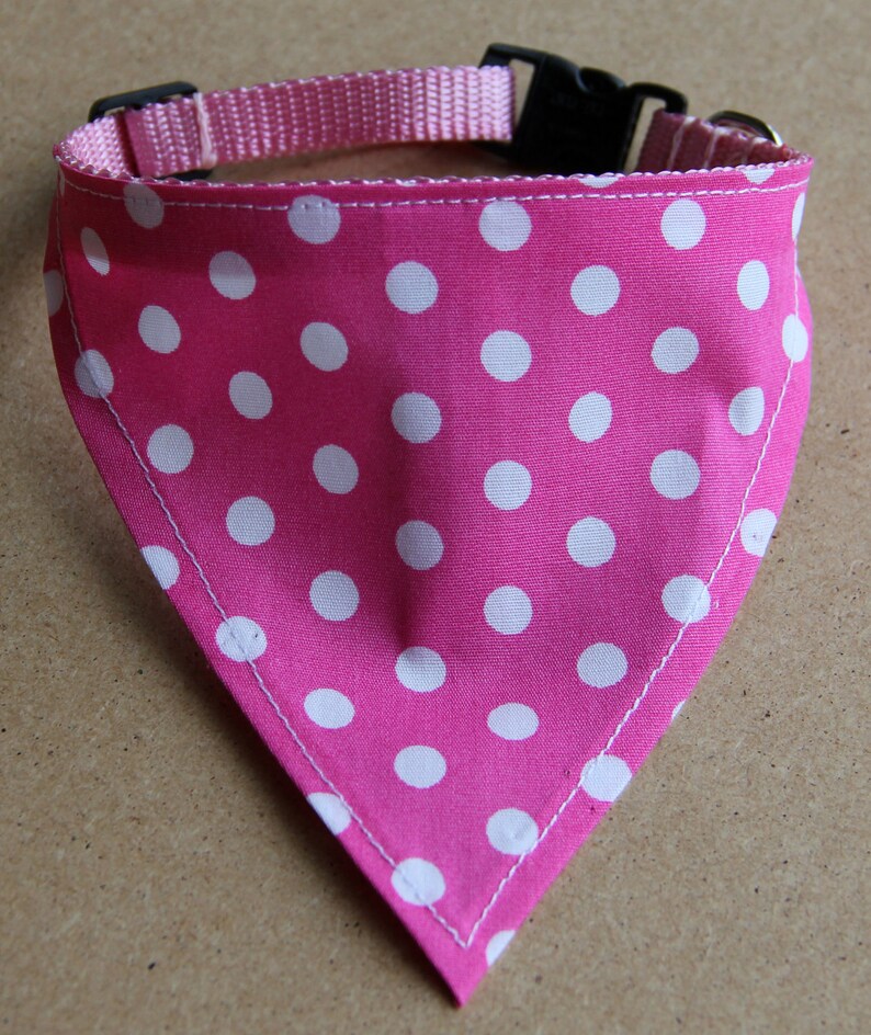 Bandana Dog Collar Many Polkadot Colour Choices All Sizes Etsy