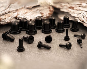 Kit de alongamento de ouvido - Protetores auriculares de metal preto / Kits de alongamento de ouvido