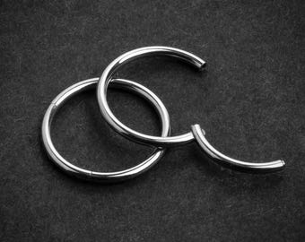 Titanium Hinged Segment Ring / ASTM F-136 Hinged Ring / Nose Piercing Ring / Septum Ring / Sizes 6mm - 12mm