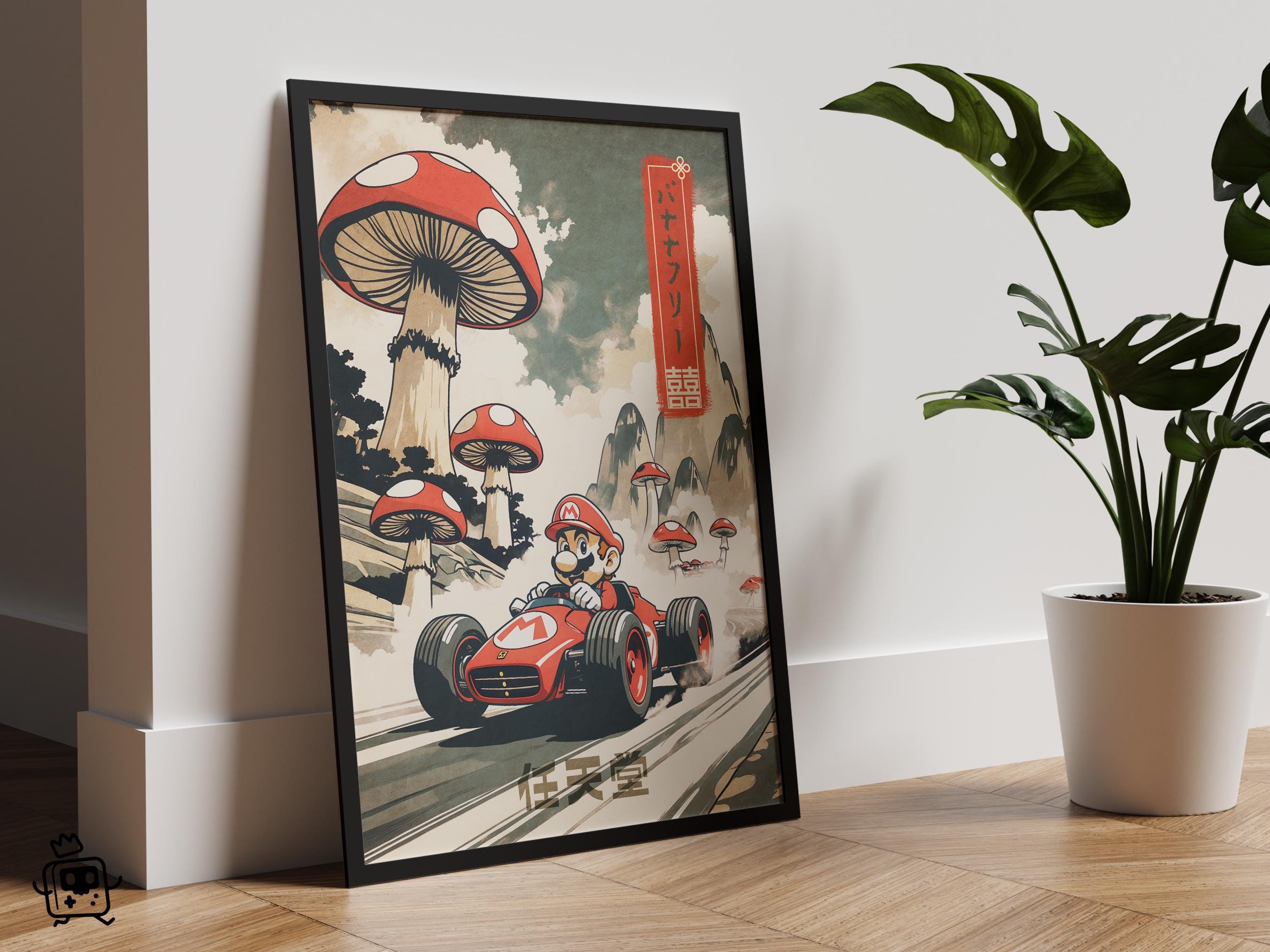 Mario Kart Poster, Japanese Art Style Digital Print, Video Game Poster ...