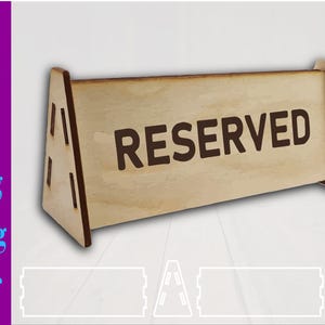 Laser Cut Reserved Table Sign: 3D Puzzle SVG 3 mm(Digital Download)