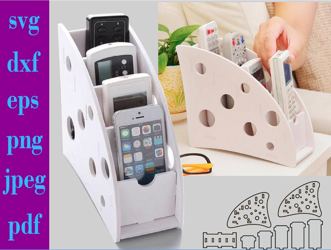Remote Control Storage Box 3D Model: Laser Cut File (SVG, DXF, PDF) - Etsy
