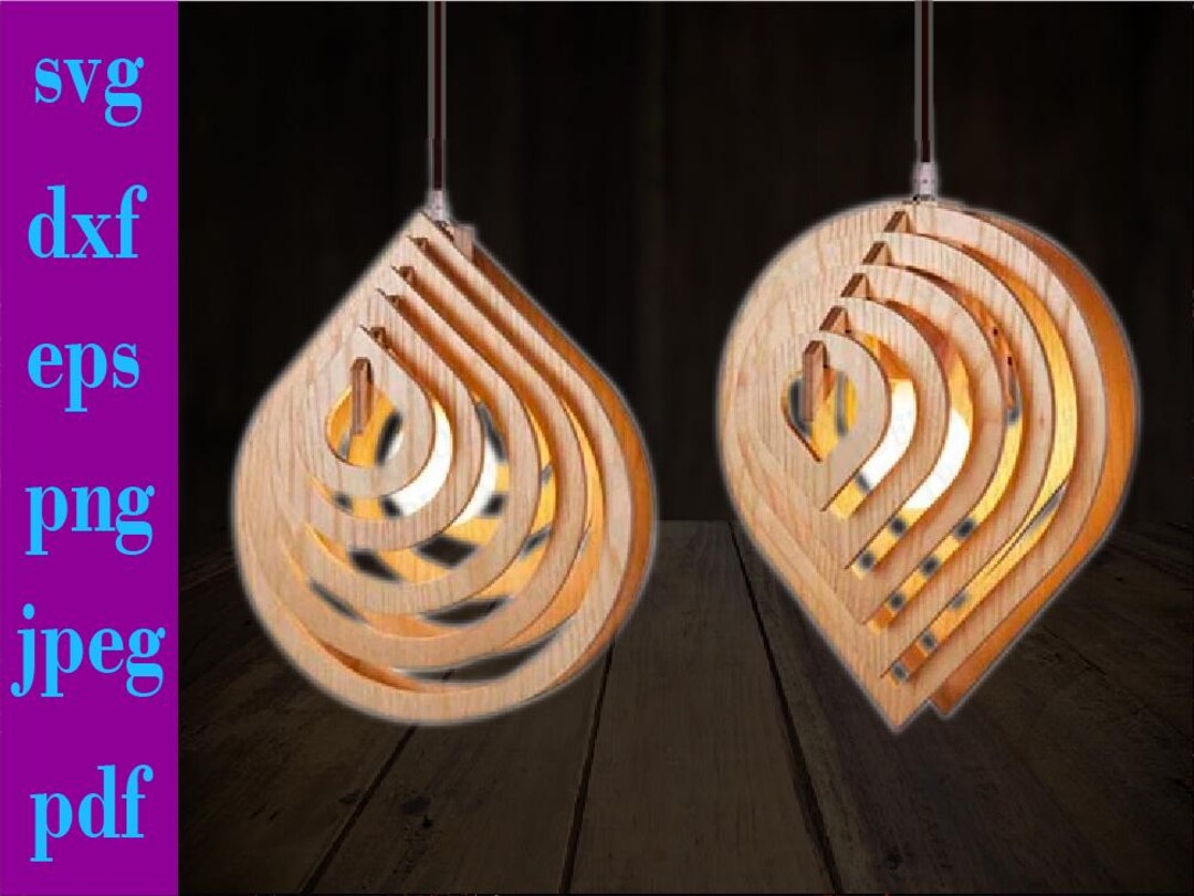 Water Drop Lamp 3D Model Puzzle: Laser Cut File (SVG, DXF, PDF) - Etsy