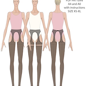 Schnittmuster Strumpfhose 5-in-1, Strümpfe, Leggings, Socken, Gürtel PDF (A4, A0)