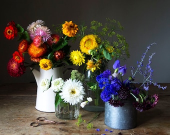 Limited edition fine art print of garden flowers that can improve mental health