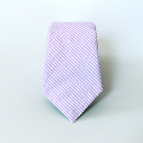 Items similar to Men's Tie - Pink Seersucker - Classic Pale Pink Stripe ...