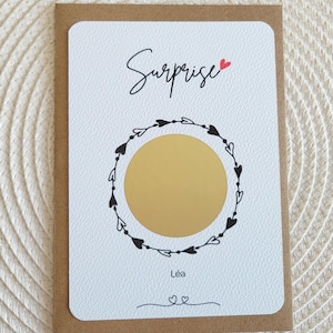 Carte à gratter personnalisée surprise - bon à gratter voyage cadeau anniversaire retraite saint valentin fête des pères fête des mères