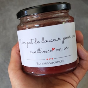 Etiquette cadeau maitresse maitre nounou atsem - autocollant pot boîte maitresse maitre nounou atsem - remerciements fin d'année scolaire