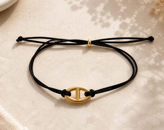Armband van marine mesh – Goud of zilver – Cadeau voor stellen, moeder, dochter, vriendin, tante, peetmoeder – Duo of trio – Keuze uit verschillende koorden