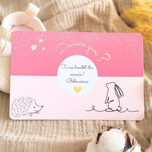 Carte à gratter annonce grossesse - future mamie - bébé arrive - tu vas être grand-mère - annonce grossesse originale