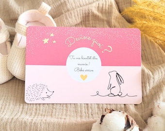 Carte à gratter annonce grossesse - future mamie - bébé arrive - tu vas être grand-mère - annonce grossesse originale