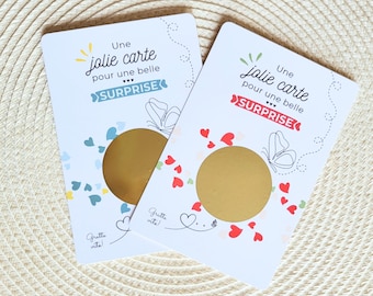Carte à gratter annonce surprise - Annonce grossesse - Annonce mariage - Demande témoin - Invitation anniversaire - Imprimé en France