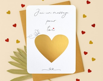 Carte à gratter personnalisée – Message secret – Cadeau original et unique – Annonce surprise témoin marraine grossesse voyage