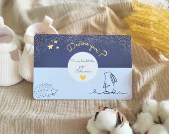 Carte à gratter annonce grossesse - futur papi - bébé arrive - tu vas être grand-père - annonce grossesse originale