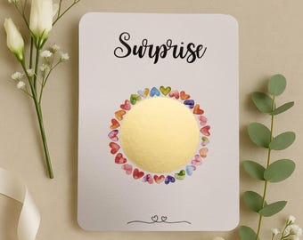 Carte surprise à gratter personnalisée – Carte cadeau originale – Idée cadeau unique – Demande surprise mariage voyage grossesse
