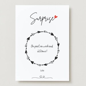 Carte surprise à gratter entièrement personnalisée - bon à gratter cadeau anniversaire retraite saint valentin fête des pères fête des mères