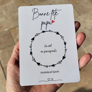 Carte fête des pères personnalisée - carte surprise papa - carte cadeau fête des papas - carte à gratter pour papa - carte merci papa image 4