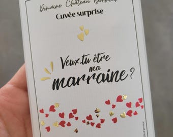 Flesetiket voor peetmoeder - toekomstige peetmoeder - wil je mijn peetmoeder zijn? - origineel peetmoederverzoek - aankondiging peetmoeder