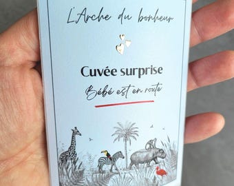 Flesetiket voor zwangerschapsaankondiging: "Er is een baby op komst" – Originele aankondiging voor aanstaande vader, grootouders, tante, oom en familie – Babyshower