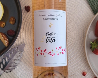 Etiquette bouteille tata grossesse - Etiquette future tata - Tu vas être tata - Bébé arrive - Annonce tata - annonce grossesse originale