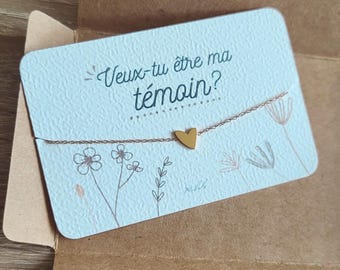 Armbandje voor het vragen van je bruidsmeisje - Hart - Roze - Verrassing - Cadeau voor je bruidsmeisje - Wil je mijn bruidsmeisje zijn? - Verguld roestvrij staal