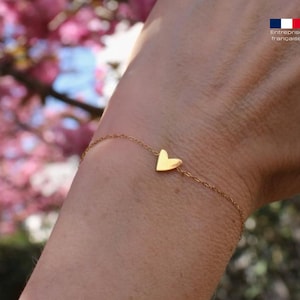 Bracelet mamie - Cœur - Carte animaux - Bleu - Surprise - Anniversaire - Fête des grands mères - Cadeau mamie - Acier inoxydable doré