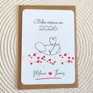 Carte annonce grossesse - bébé arrive - futur papi mamie grands parents tonton tata- annonce grossesse originale