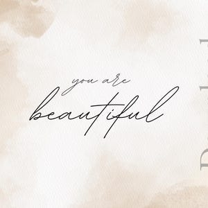 Tarjeta Eres hermosa, descarga digital, idea de regalo para mejor amiga, mejor amiga, amistad, amor, regalo de cumpleaños, regalo para pareja