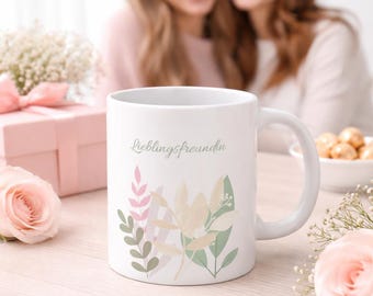 彼女への贈り物: コーヒーマグ、パステルプリントのコーヒーマグ、親友、大好きな友達、誕生日プレゼント