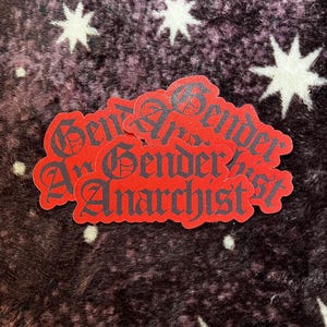 Gender Anarchist Glitter Laminated Vinyl Sticker 10cm
