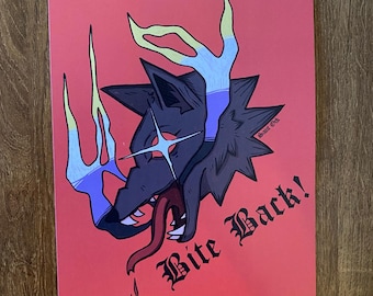 Bite Back! Nonbinary Flag Original Queer Art Print LGBT