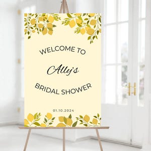 Bridal Shower Welcome Sign | She Found Her Main Squeeze | Bridal Shower Welcome Sign Template | Lemon Theme Bridal Shower