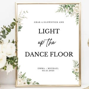 Wedding Light Up The Dance Floor Sign | Wedding Dance Floor Signage Template