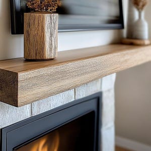 Custom Rustic White Oak Box Beam Mantel, Wood Beam Shelf, Handcrafted Floating Mantel, Fireplace Mantel Rustic Decor, Wooden Shelf, Rustic