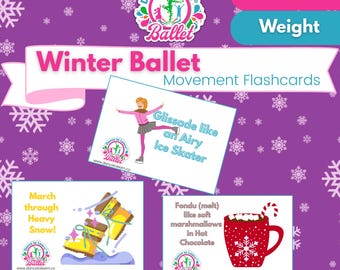 Flashcards winterballet | Lichte en zware bewegingskaarten voor voorschoolse dans
