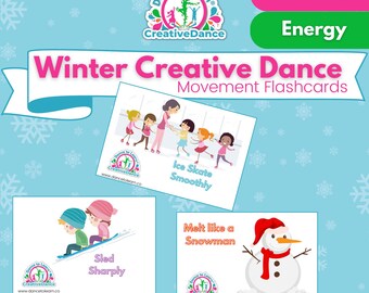 Winter Kreative Tanz Karten | Karteikarten mit Bewegung für Kinder im Alter von 3–5 Jahren
