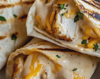 La mejor receta de wraps de pollo con queso y ajo