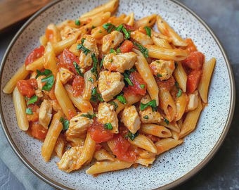 La mejor receta de pasta con pollo y bruschetta
