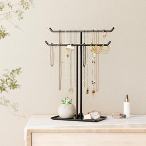 Jewelry Organizer Holder for Necklaces, Metal Jewelry Stand For Girl, Free Standing Earring Stand, Mothers Day Gift