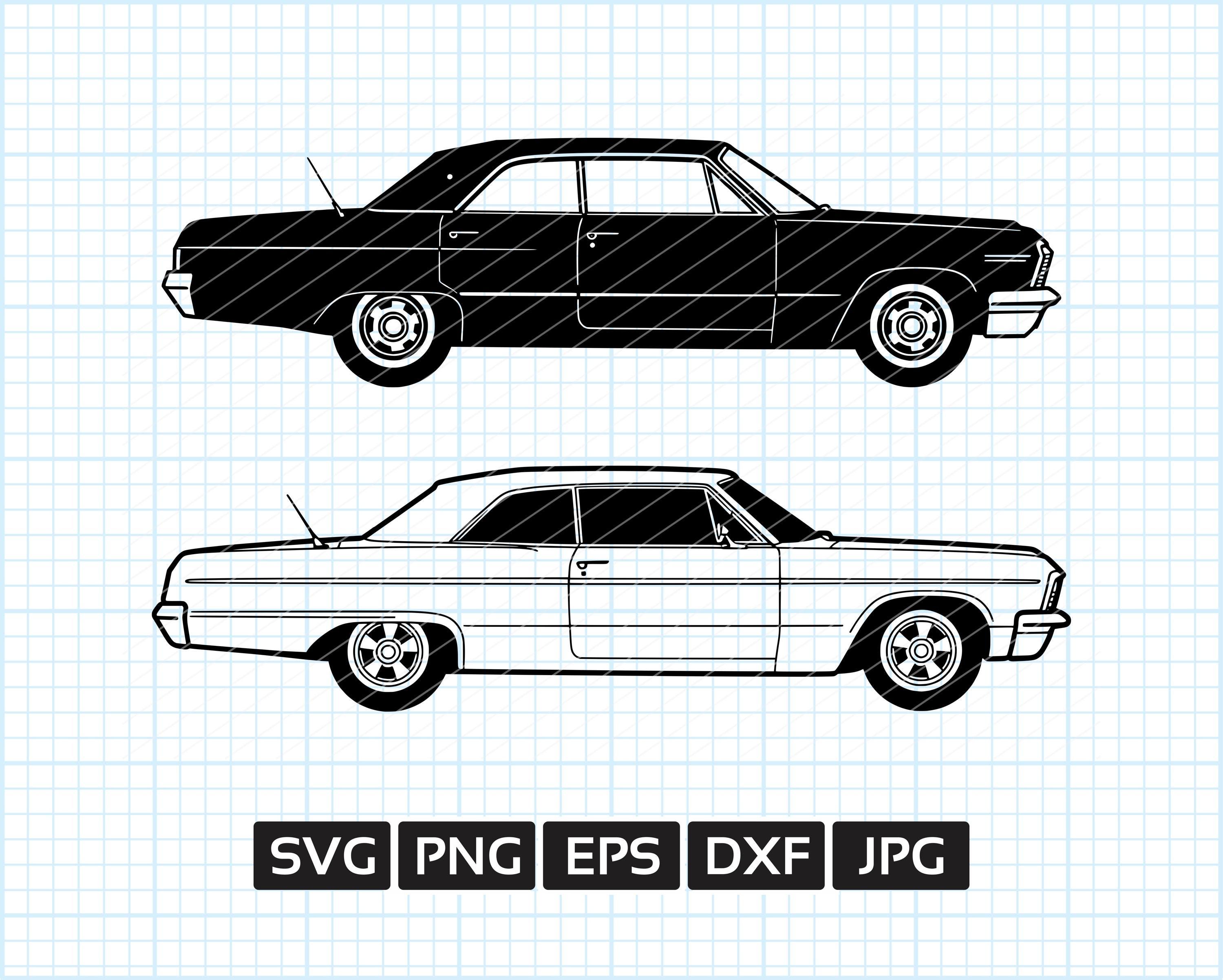 Chevrolet impala drawing - Etsy México, image size:3000x2405