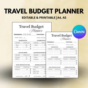 Printable Road Trip Budget Planner PDF | Digital Travel Budget & Expense Tracker | Vacation Spending Worksheet A4/A5 | Instant Download PDF!