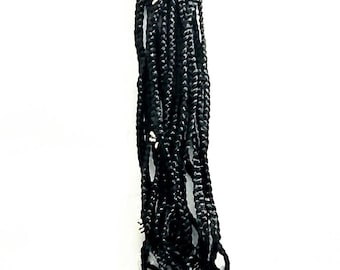 Extensiones de cabello de ganchillo con trenzas pre-bucle negras y cuentas redondas (tamaño mediano-pequeño)